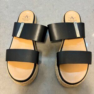 Aquatalia Mae Water Resistant Espadrille Slide Sandal (slide) BLACK, Size 9 M